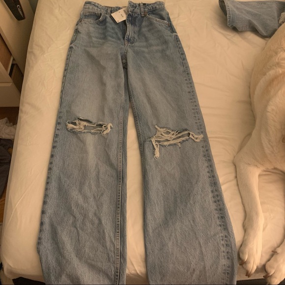 Zara Ripped Wide Leg Jeans - Picture 5 of 5
